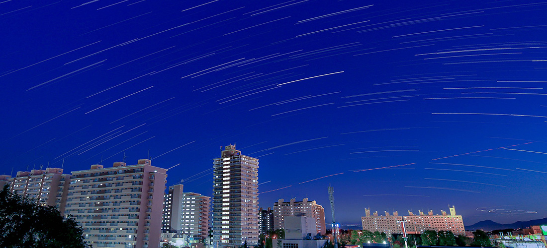 拓北・あいの里地区センター　ベランダの夜