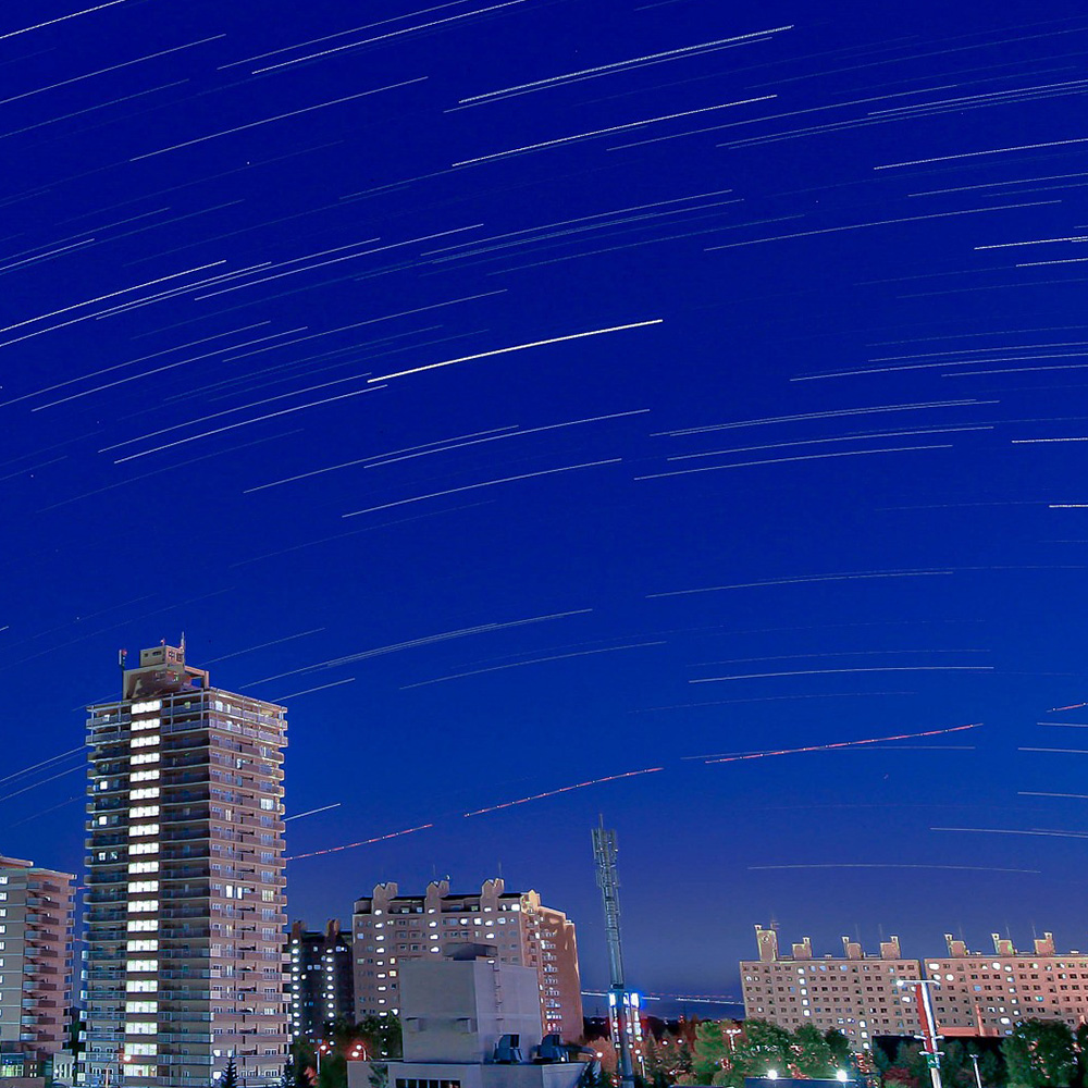 拓北・あいの里地区センター　ベランダの夜