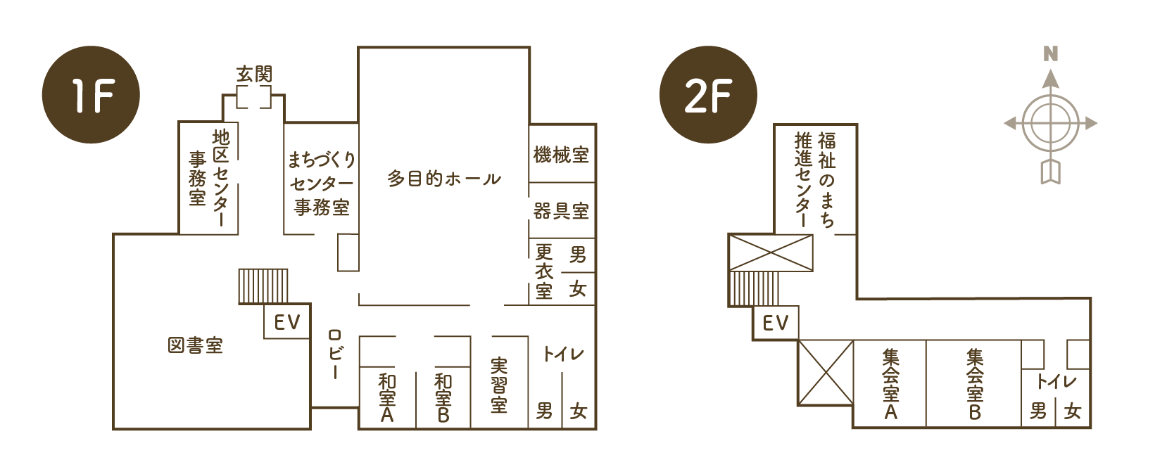 拓北・あいの里地区センター　平面図