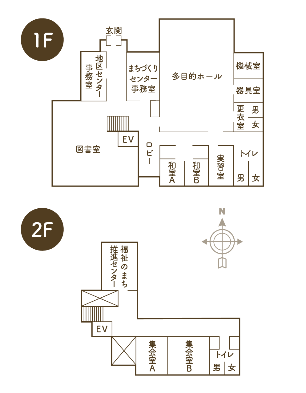 拓北・あいの里地区センター　平面図